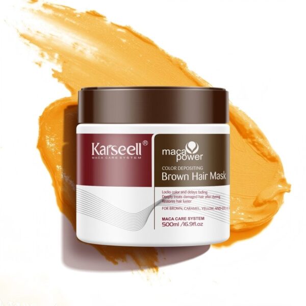 Mascarilla para el cabello castaño con depósito de color Karseell